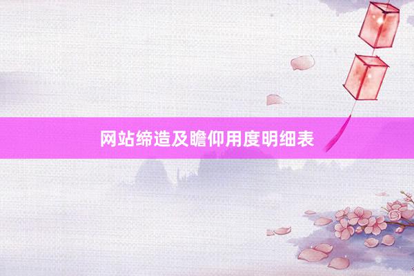 网站缔造及瞻仰用度明细表