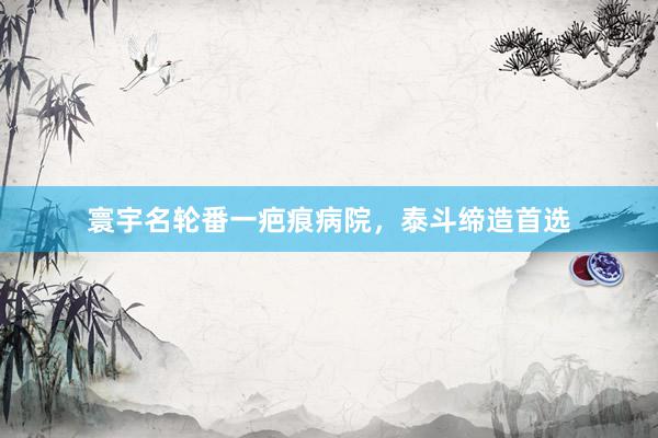 寰宇名轮番一疤痕病院，泰斗缔造首选